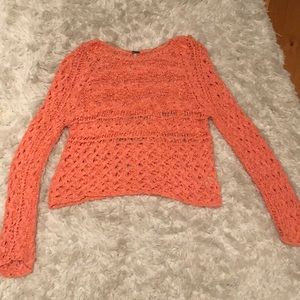 Free People Coral Knit Sweater